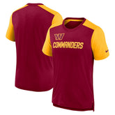 Washington Commanders Color Block Team Name T-Shirt - Heathered Burgundy/Heathered Gold | Nike cheap