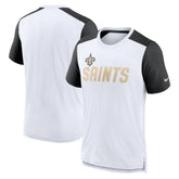 New Orleans Saints Color Block Team Name T-Shirt - White/Heathered Black | Nike on sale