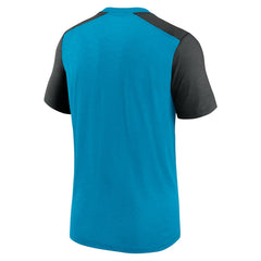 Carolina Panthers Color Block Team Name T-Shirt - Heathered Blue/Heathered Black | Nike cheap