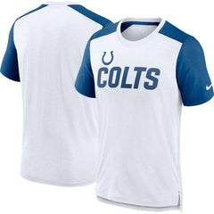 Indianapolis Colts Color Block Team Name T-Shirt - White/Heather Royal | Nike for sale
