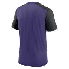 Baltimore Ravens Color Block Team Name T-Shirt - Heathered Purple/Heathered Black | Nike cheap
