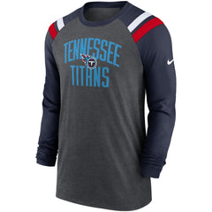Tennessee Titans Tri-Blend Raglan Athletic Long Sleeve Fashion T-Shirt - Heathered Charcoal/Navy | Nike outlet