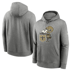 New Orleans Saints Rewind Club Fleece Pullover Hoodie - Heathered Gray | Nike on sale