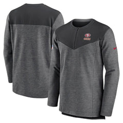 San Francisco 49ers Sideline Lockup Performance Quarter-Zip Top - Charcoal | Nike outlet