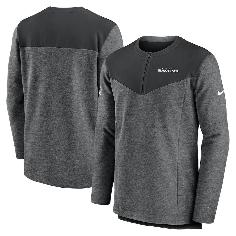 Baltimore Ravens Sideline Lockup Performance Quarter-Zip Top - Charcoal | Nike cheap