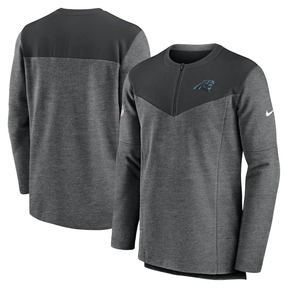 Carolina Panthers Sideline Lockup Performance Quarter-Zip Top - Charcoal | Nike discount