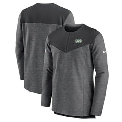 New York Jets Sideline Lockup Performance Quarter-Zip Top - Charcoal | Nike cheap