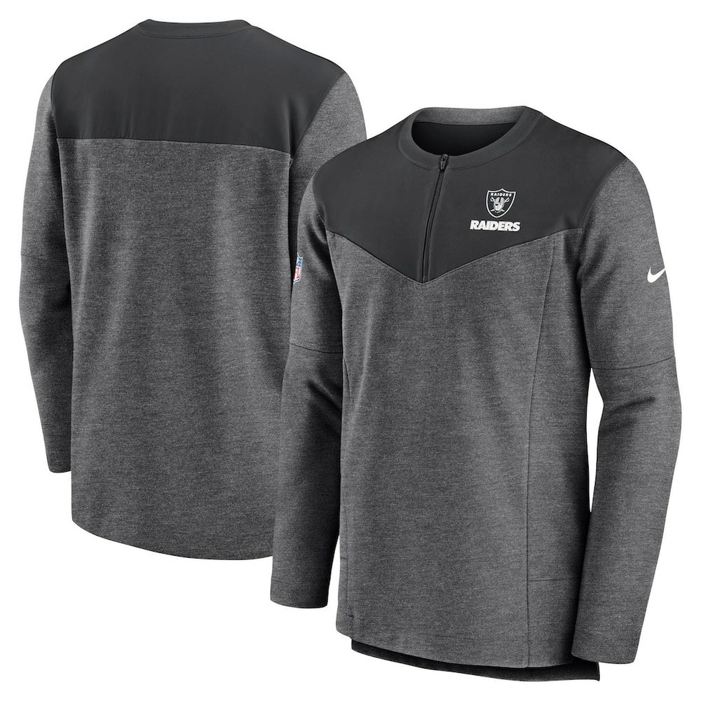 Las Vegas Raiders Sideline Lockup Performance Quarter-Zip Top - Charcoal | Nike sale