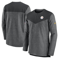 Pittsburgh Steelers Sideline Lockup Performance Quarter-Zip Top - Charcoal | Nike for sale