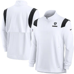 Las Vegas Raiders Sideline Coach Chevron Lockup Quarter-Zip Long Sleeve Top - White | Nike discount
