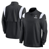 Las Vegas Raiders Sideline Coach Chevron Lockup Quarter-Zip Long Sleeve Top - Black | Nike outlet