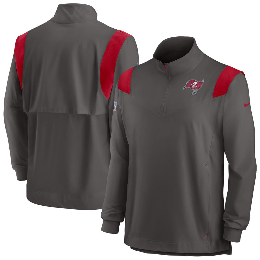 Tampa Bay Buccaneers Sideline Coach Chevron Lockup Quarter-Zip Long Sleeve Top - Pewter | Nike online