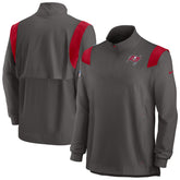 Tampa Bay Buccaneers Sideline Coach Chevron Lockup Quarter-Zip Long Sleeve Top - Pewter | Nike online
