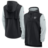 Las Vegas Raiders Sideline Player Quarter-Zip Hoodie Jacket - Black/Silver | Nike discount