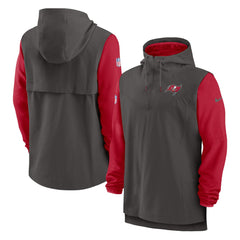 Tampa Bay Buccaneers Sideline Player Quarter-Zip Hoodie - Pewter/Red | Nike sale