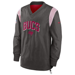 Tampa Bay Buccaneers Sideline Athletic Stack V-Neck Pullover Windshirt Jacket - Pewter | Nike sale