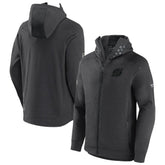 New Jersey Devils Fanatics Authentic Pro Road Tech Lightweight Full-Zip Hoodie Jacket Charcoal