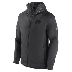 Philadelphia Flyers Fanatics Authentic Pro Road Tech Lightweight Full-Zip Hoodie Jacket Charcoal