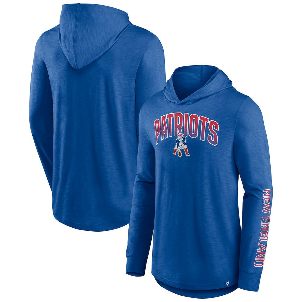 New England Patriots Front Runner Long Sleeve Hooded T-Shirt - Royal for sale