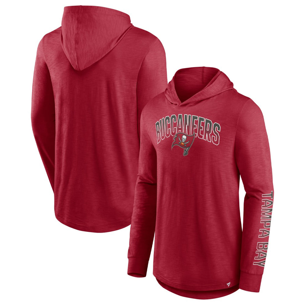 Tampa Bay Buccaneers Front Runner Long Sleeve Hooded T-Shirt - Red cheap