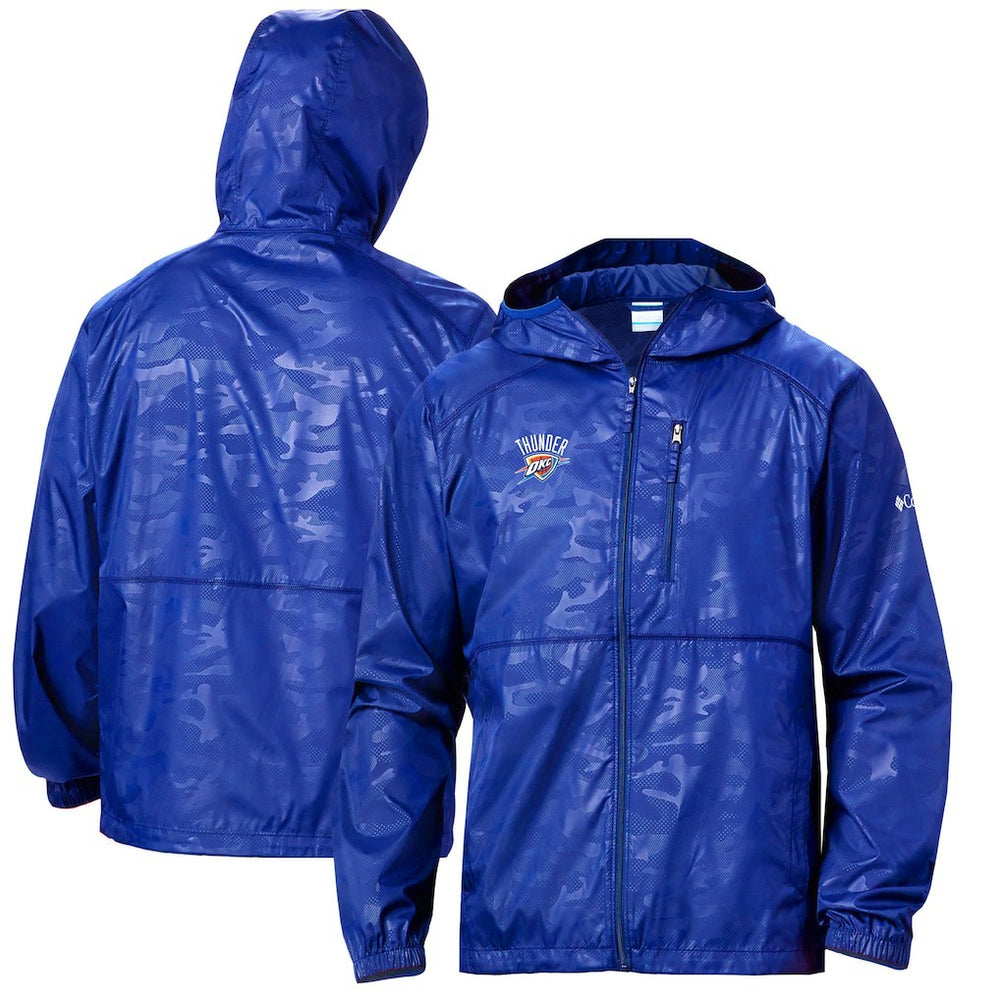 Oklahoma City Thunder Camo Flash Forward Full-Zip Windbreaker Jacket - Blue | Columbia discount