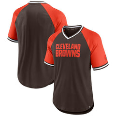 Cleveland Browns Second Wind Raglan V-Neck T-Shirt - Brown/Orange for sale
