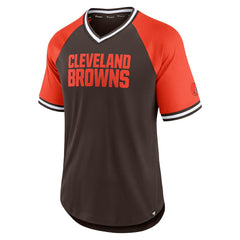 Cleveland Browns Second Wind Raglan V-Neck T-Shirt - Brown/Orange for sale