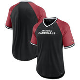 Arizona Cardinals Second Wind Raglan V-Neck T-Shirt - Black/Cardinal on sale