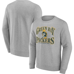 Green Bay Packers Playability Pullover Sweatshirt - Heathered Charcoal sale
