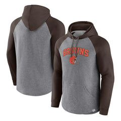 Cleveland Browns By Design Raglan Pullover Hoodie - Heathered Gray/Brown online
