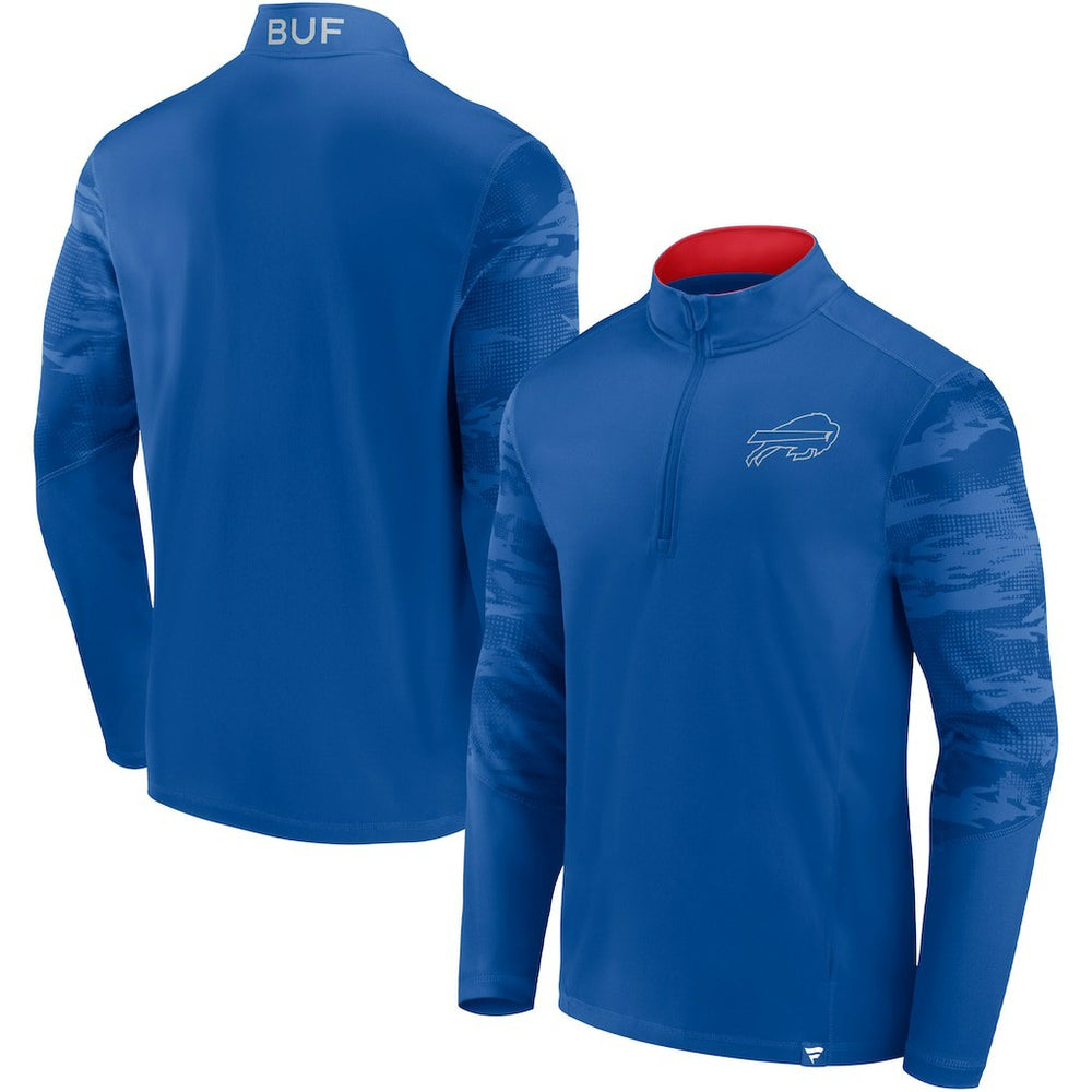 Buffalo Bills Ringer Quarter-Zip Jacket - Royal/Red for sale