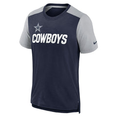 Dallas Cowboys Color Block Team Name T-Shirt - Heathered Navy/Heathered Gray | Nike cheap