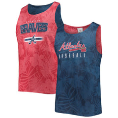 Atlanta Braves FOCO Floral Reversible Mesh Tank Top - Navy