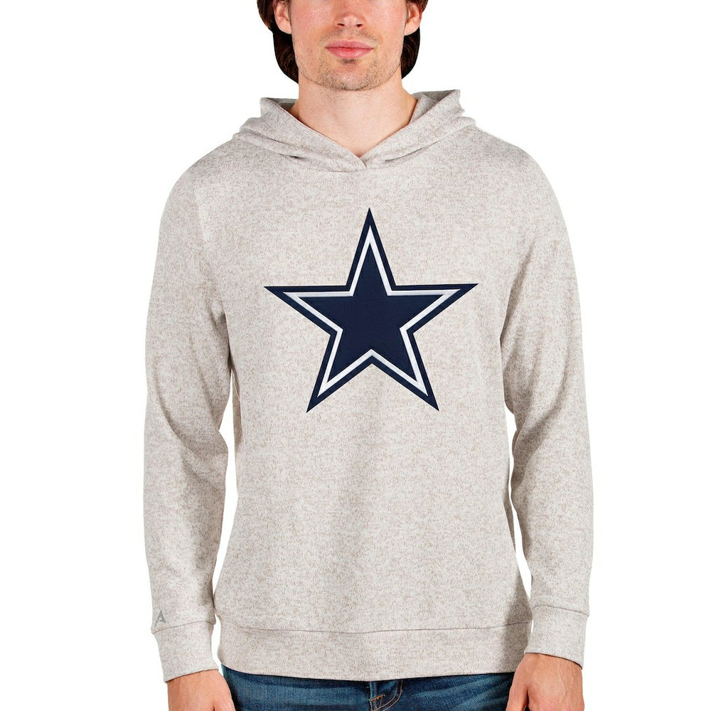 Dallas Cowboys Antigua Absolute Logo Pullover Hoodie - Oatmeal for sale