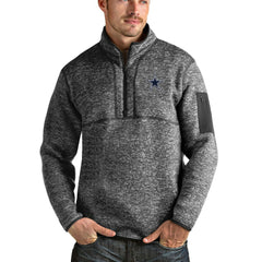 Dallas Cowboys Antigua Fortune Quarter-Zip Pullover Jacket - Heathered Charcoal discount