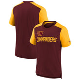 Washington Commanders Youth Colorblock Team Name T-Shirt - Heathered Burgundy/Heathered Gold | Nike on sale
