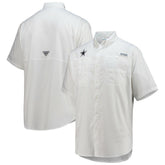 Dallas Cowboys Tamiami Omni-Shade Button-Down Short Sleeve Shirt - White for sale
