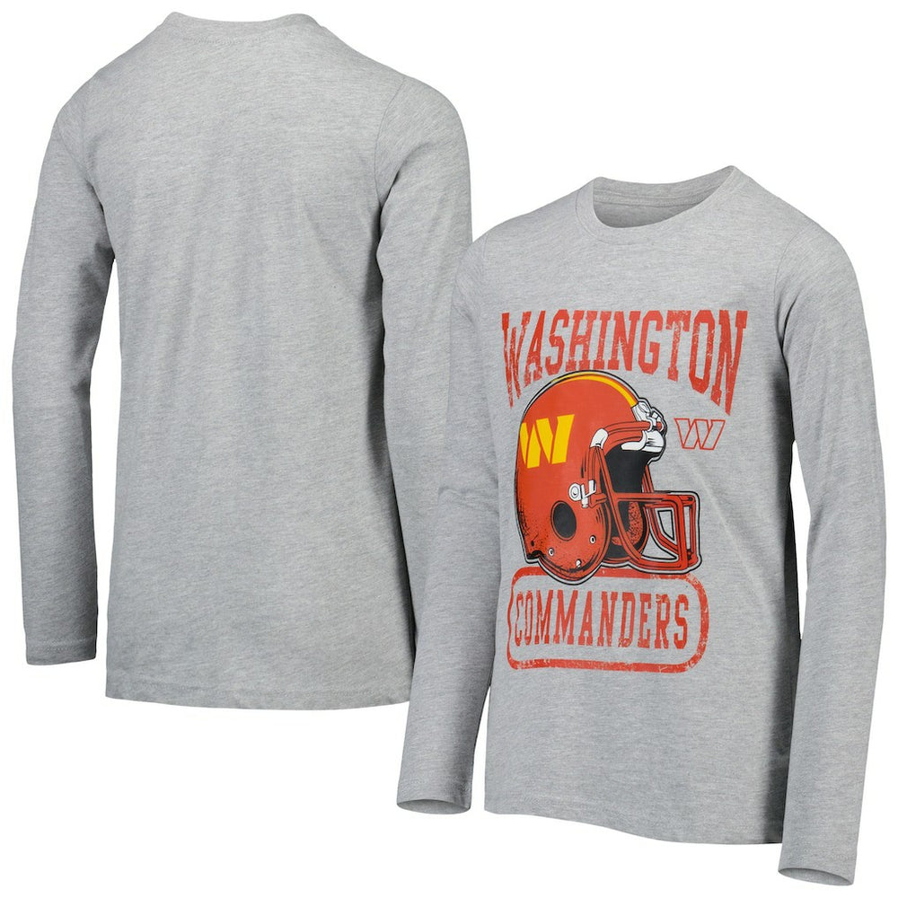 Washington Commanders Youth Head-to-Head Long Sleeve T-Shirt - Heathered Gray outlet