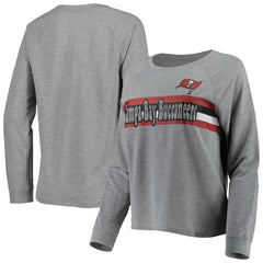Tampa Bay Buccaneers Juniors All Striped Up Raglan Long Sleeve T-Shirt - Heathered Gray online