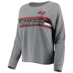 Tampa Bay Buccaneers Juniors All Striped Up Raglan Long Sleeve T-Shirt - Heathered Gray online