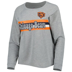 Chicago Bears Juniors All Striped Up Raglan Long Sleeve T-Shirt - Heathered Gray online
