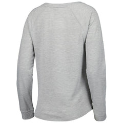 Las Vegas Raiders Juniors All Striped Up Raglan Long Sleeve T-Shirt - Heathered Gray for sale