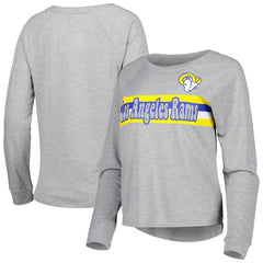 Los Angeles Rams Juniors All Striped Up Raglan Long Sleeve T-Shirt - Heathered Gray online