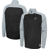 Las Vegas Raiders New Era Combine Authentic O-Line Raglan Half-Zip Jacket - Black outlet