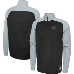 Las Vegas Raiders New Era Combine Authentic O-Line Raglan Half-Zip Jacket - Black outlet