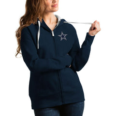 Dallas Cowboys Antigua Women's Victory Full-Zip Hoodie - Navy sale