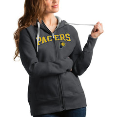 Indiana Pacers Antigua Women's Team Victory Full-Zip Hoodie - Charcoal discount