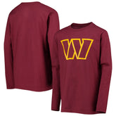 Washington Commanders Youth Primary Team Logo Long Sleeve T-Shirt - Burgundy for sale