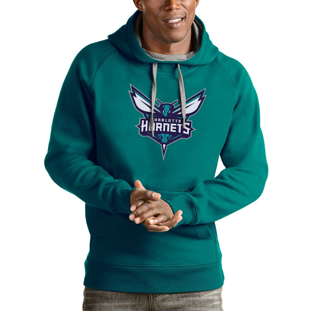 Charlotte Hornets Antigua Logo Victory Pullover Hoodie - Teal cheap