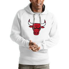 Chicago Bulls Antigua Logo Victory Pullover Hoodie sale - White on sale